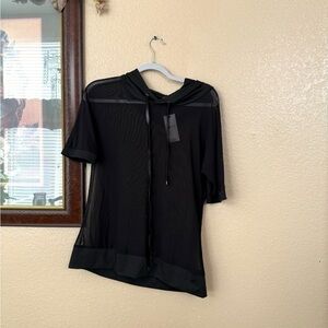 NWT La Society Sheer Hooded Top Size XLarge